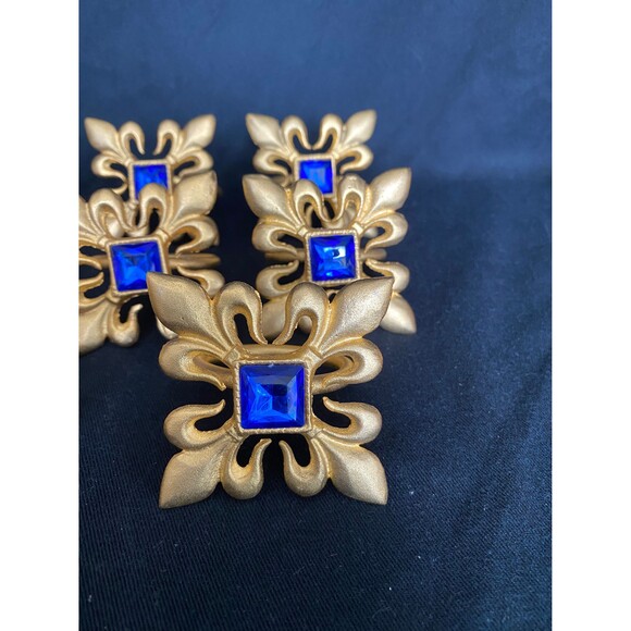 4 Gold Toned Elegant Napkin Rings - Picture 3 of 10